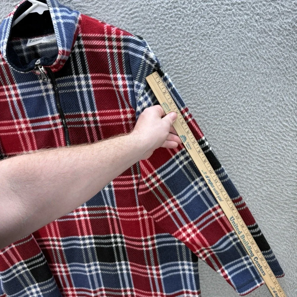 Vintage Capacity Knits Sweater Womens Large Multicolor Plaid 1/4 Zip Sweatshirt‎